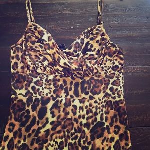 Guess leopard spaghetti strap dress size 3